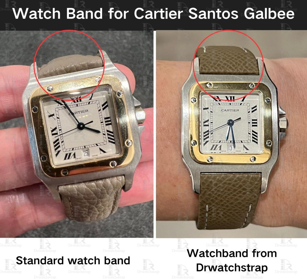 Cartier-Santos-Galbee-with-different-leather-watch-band-replacement-strap